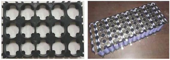 Battery cell housing for cylindrical LiB cells made from thermally conductive plastics